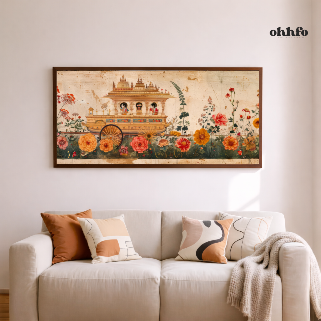 Botanical Rath Yatra Canvas Wall Art