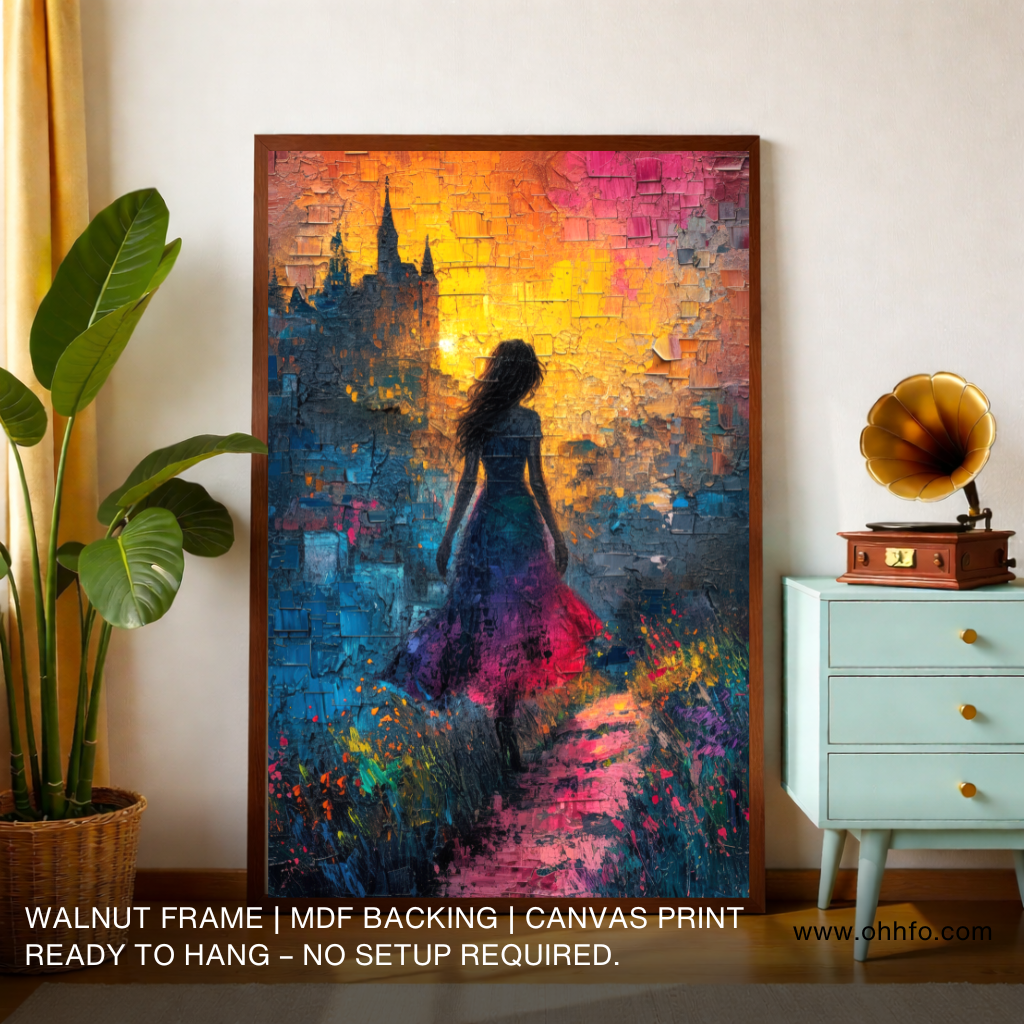Chasing the Horizon – Dreamy Woman Sunset Canvas Wall Art