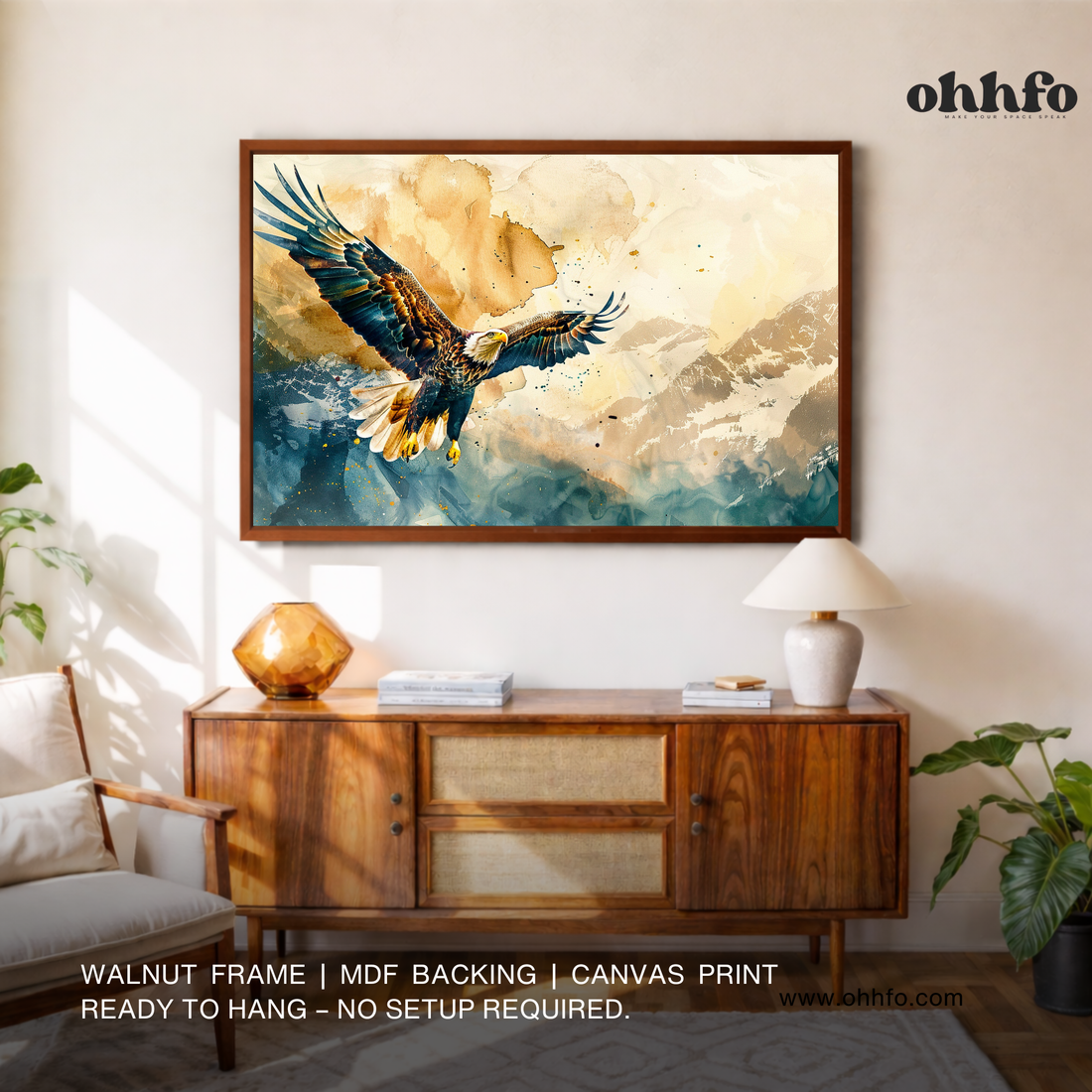 Flying Eagle Canvas Wall Art