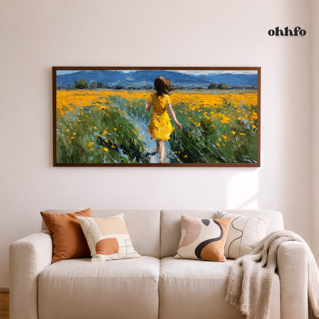 Girl in Yellow Field Wall Art