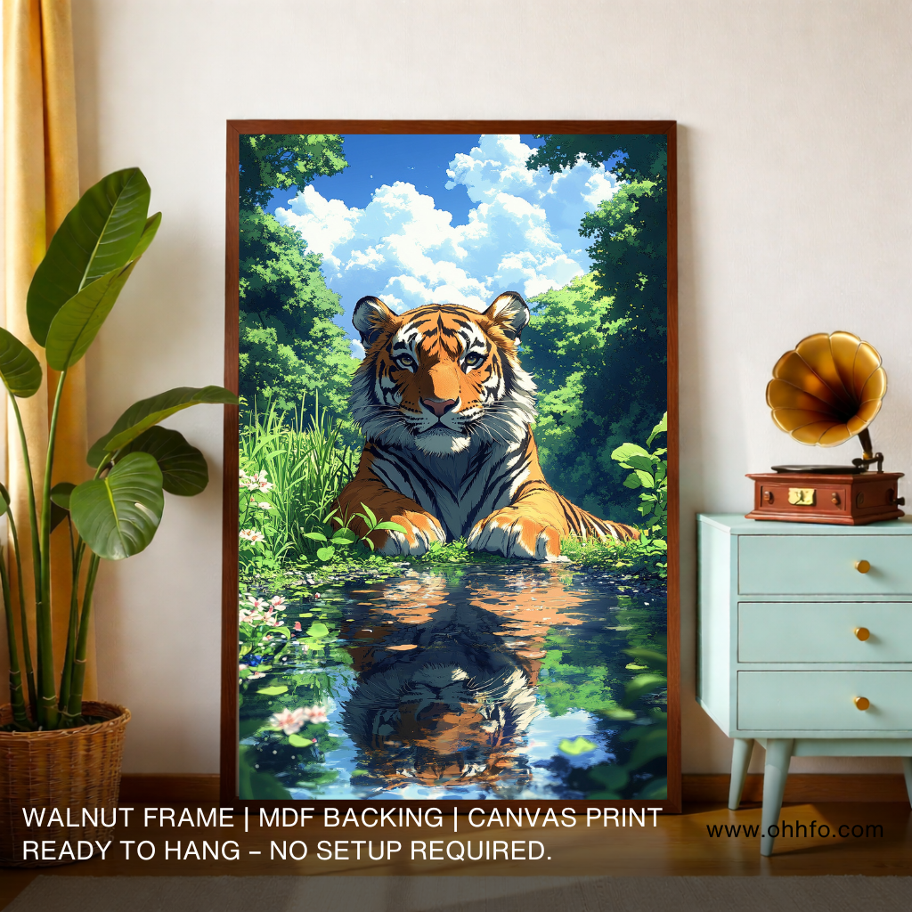 Tiger reflection canvas wall art