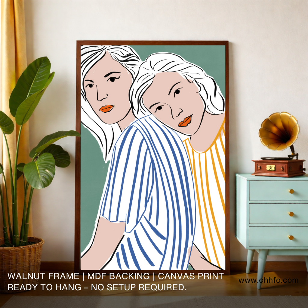 Modern Boho Women Illustration Wall Art Canvas
