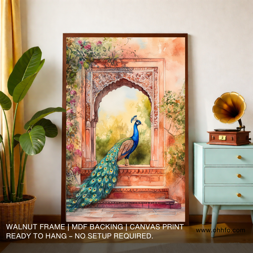 Royal Peacock Canvas Wall Art