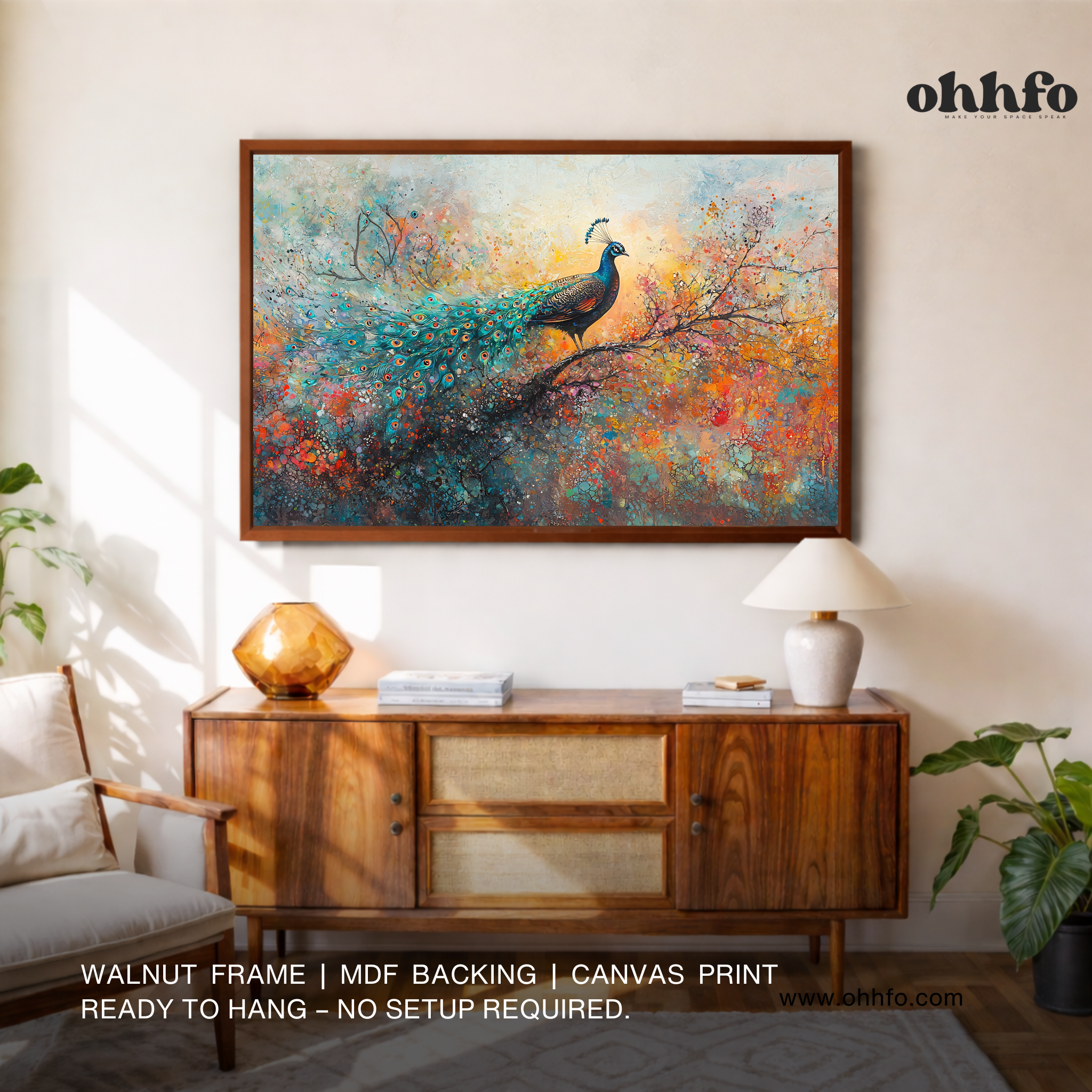 Majestic Peacock Canvas Wall Art