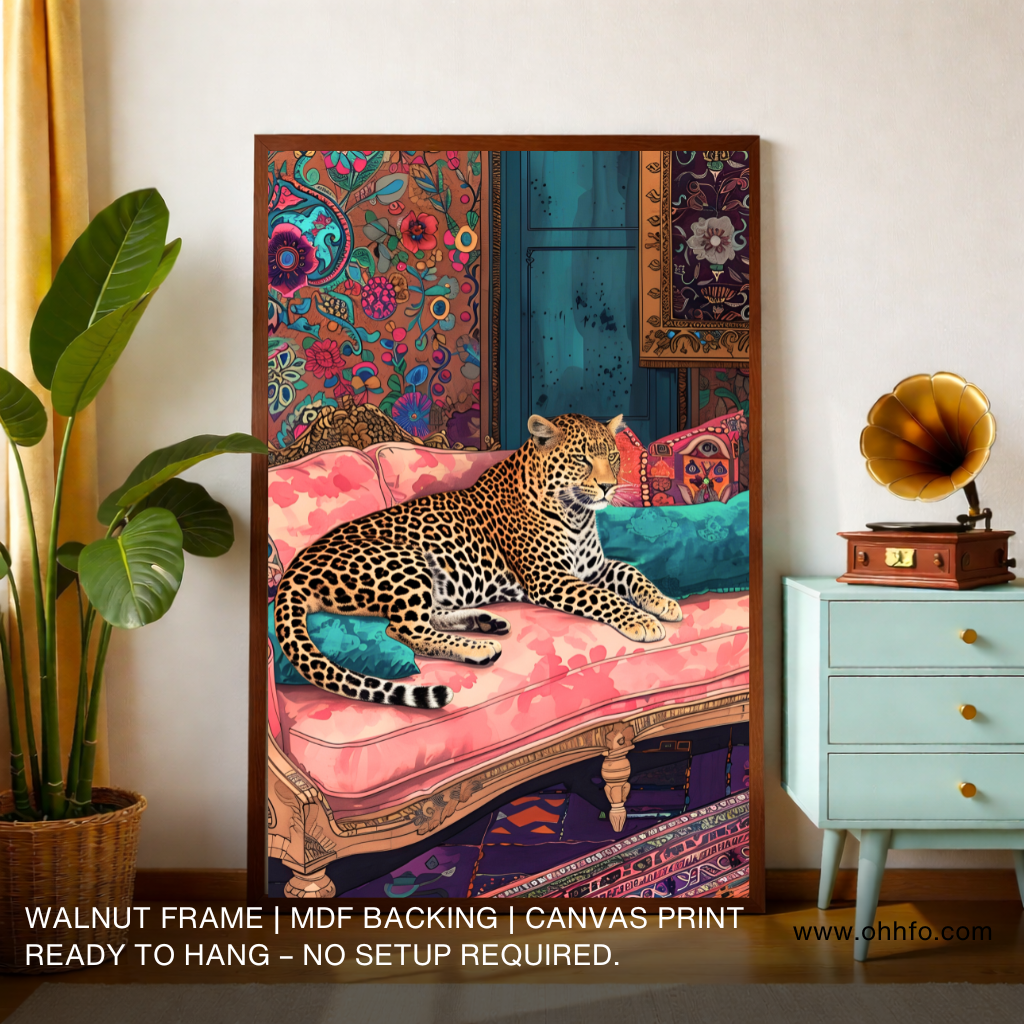 Royal Leopard Lounge – Luxury Wildlife Canvas Wall Art