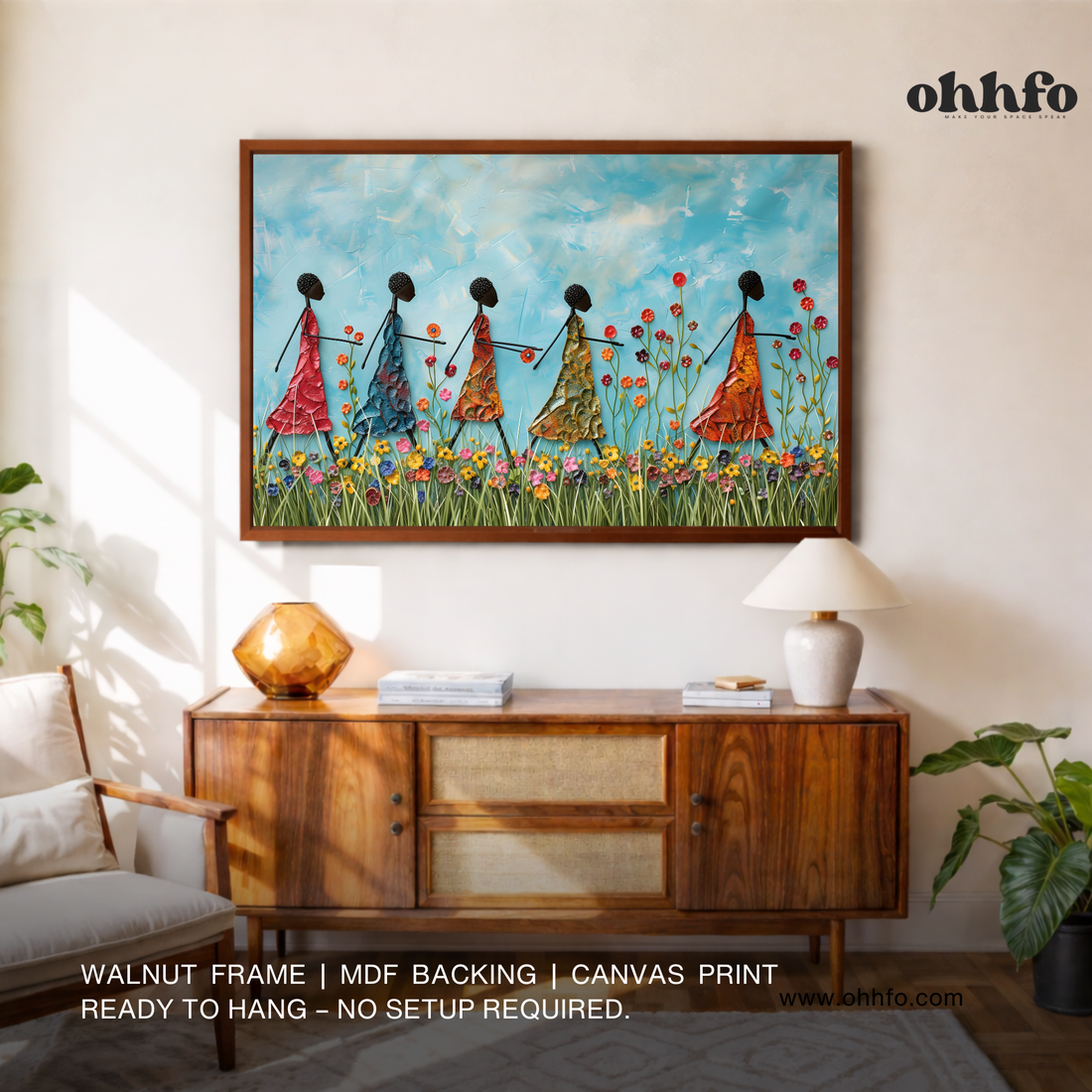 Sisters of Spring – Afro-Boho Floral Wall Art