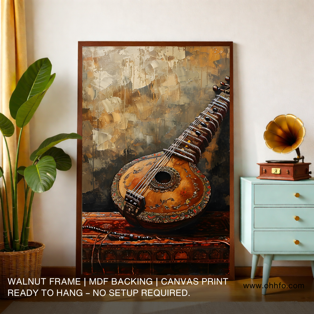 Tanpura Indian Musical Instrument – Canvas Print Wall Art