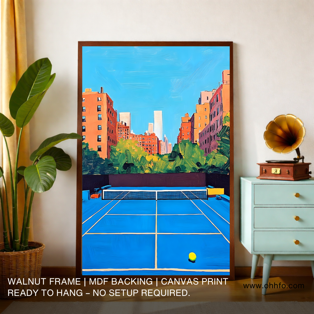 Urban Tennis Court Canvas Wall Art