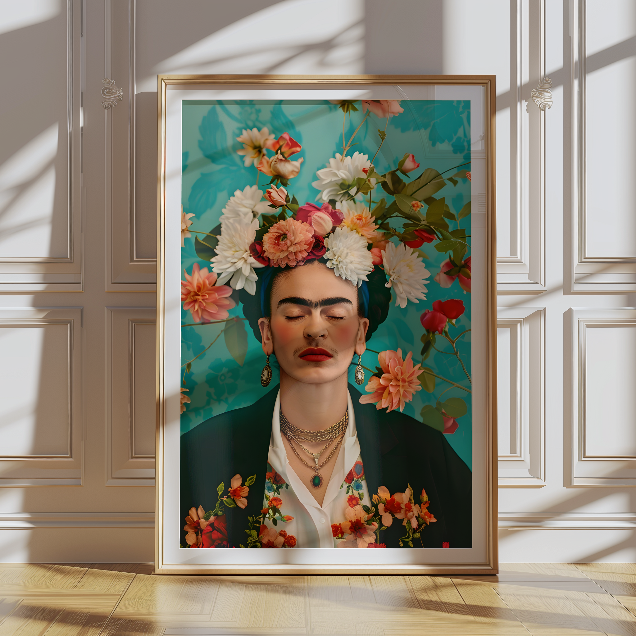 Whimsical illustrated wall art featuring fantasy characters and playful colors