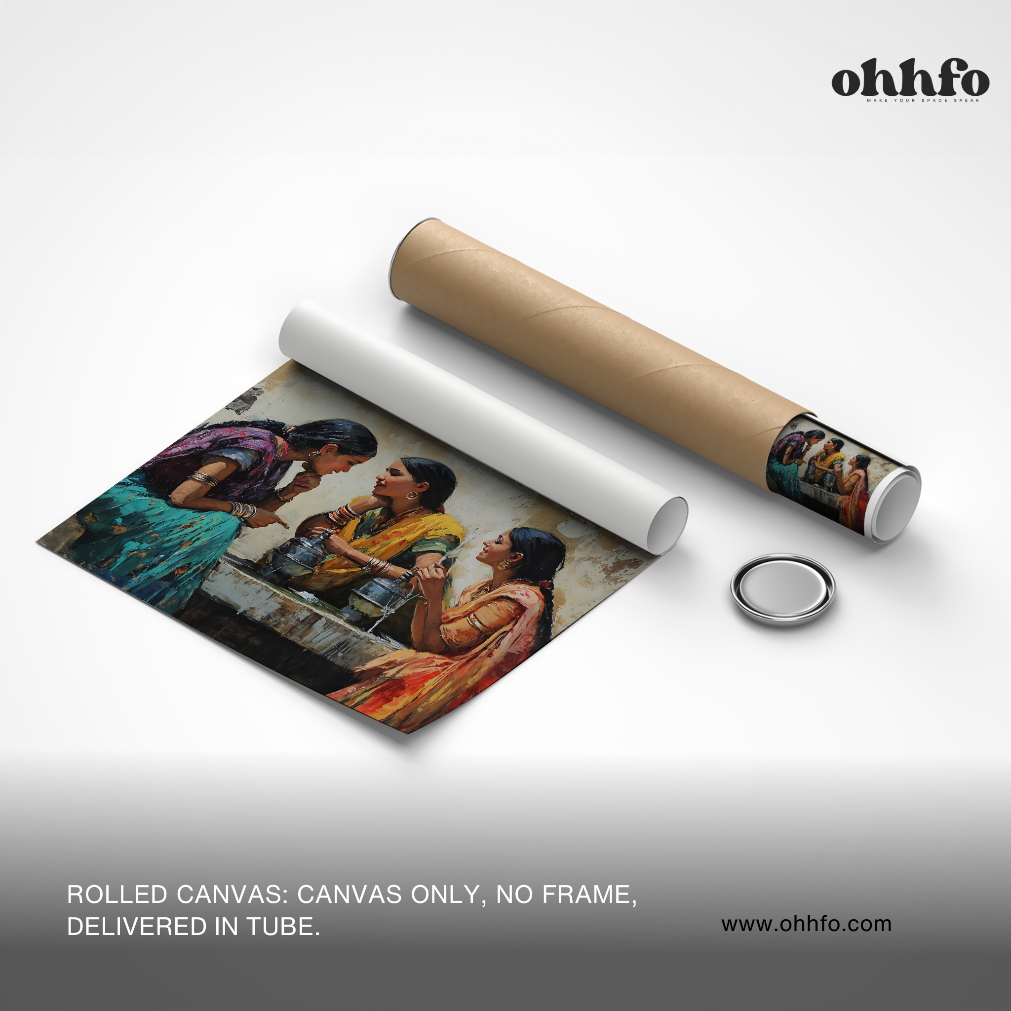 Village Gossip Canvas Wall Art