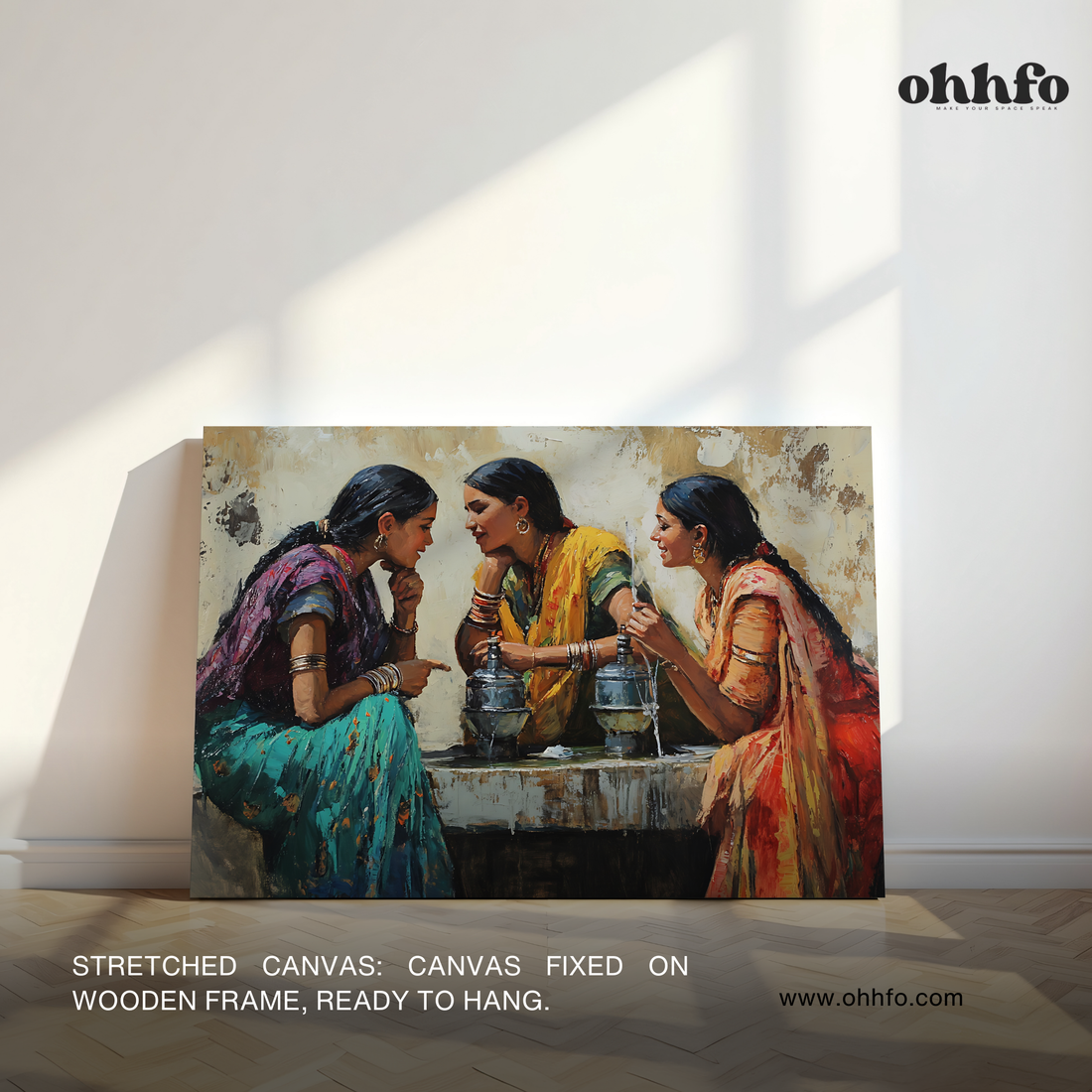 Village Gossip Canvas Wall Art