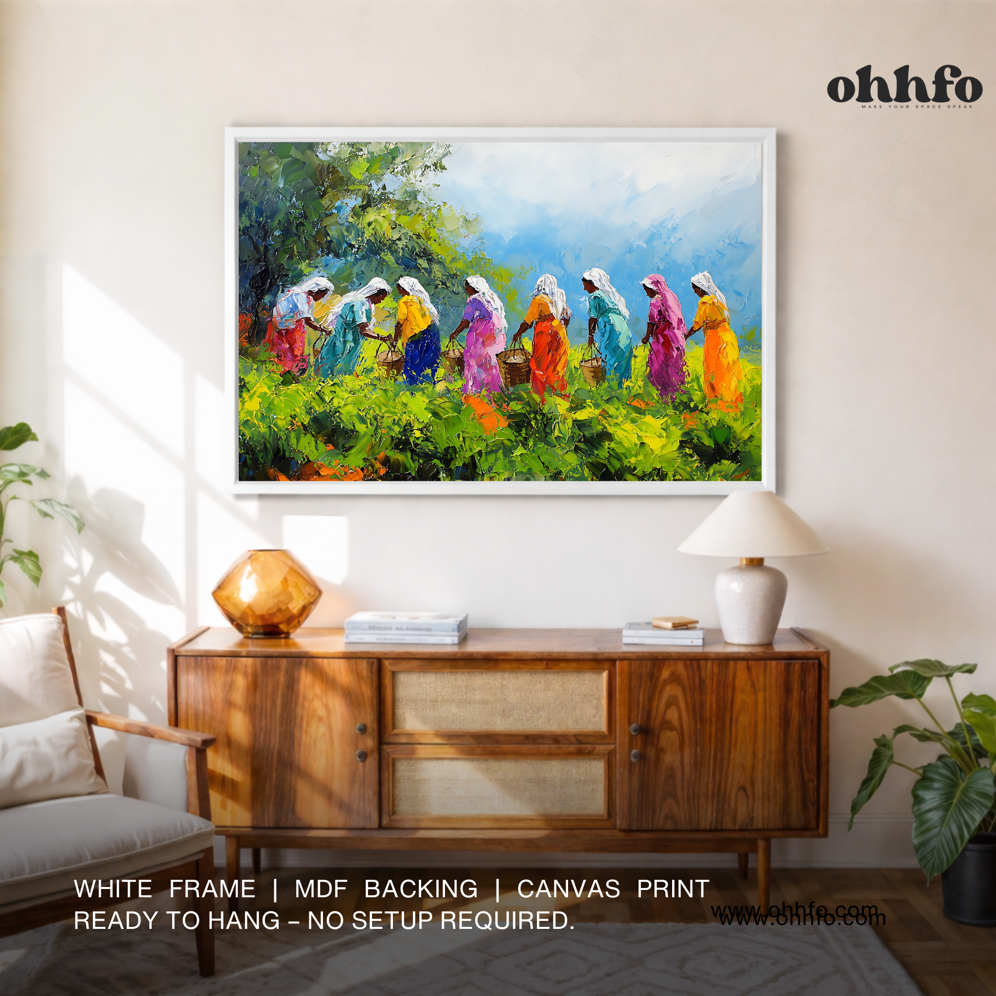 Tea Garden Harvest – Vibrant Women Canvas Wall Art