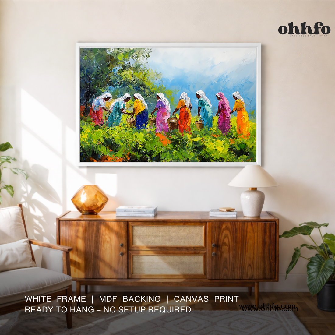 Tea Garden Harvest – Vibrant Women Canvas Wall Art