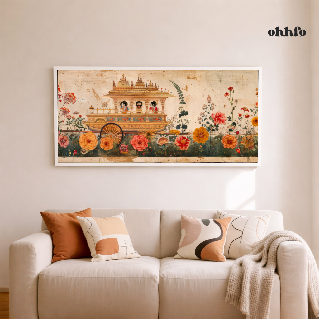 Botanical Rath Yatra Canvas Wall Art