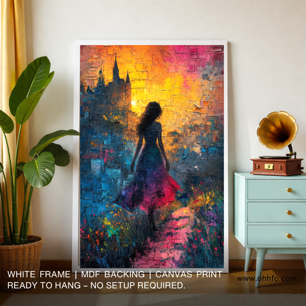 Chasing the Horizon – Dreamy Woman Sunset Canvas Wall Art