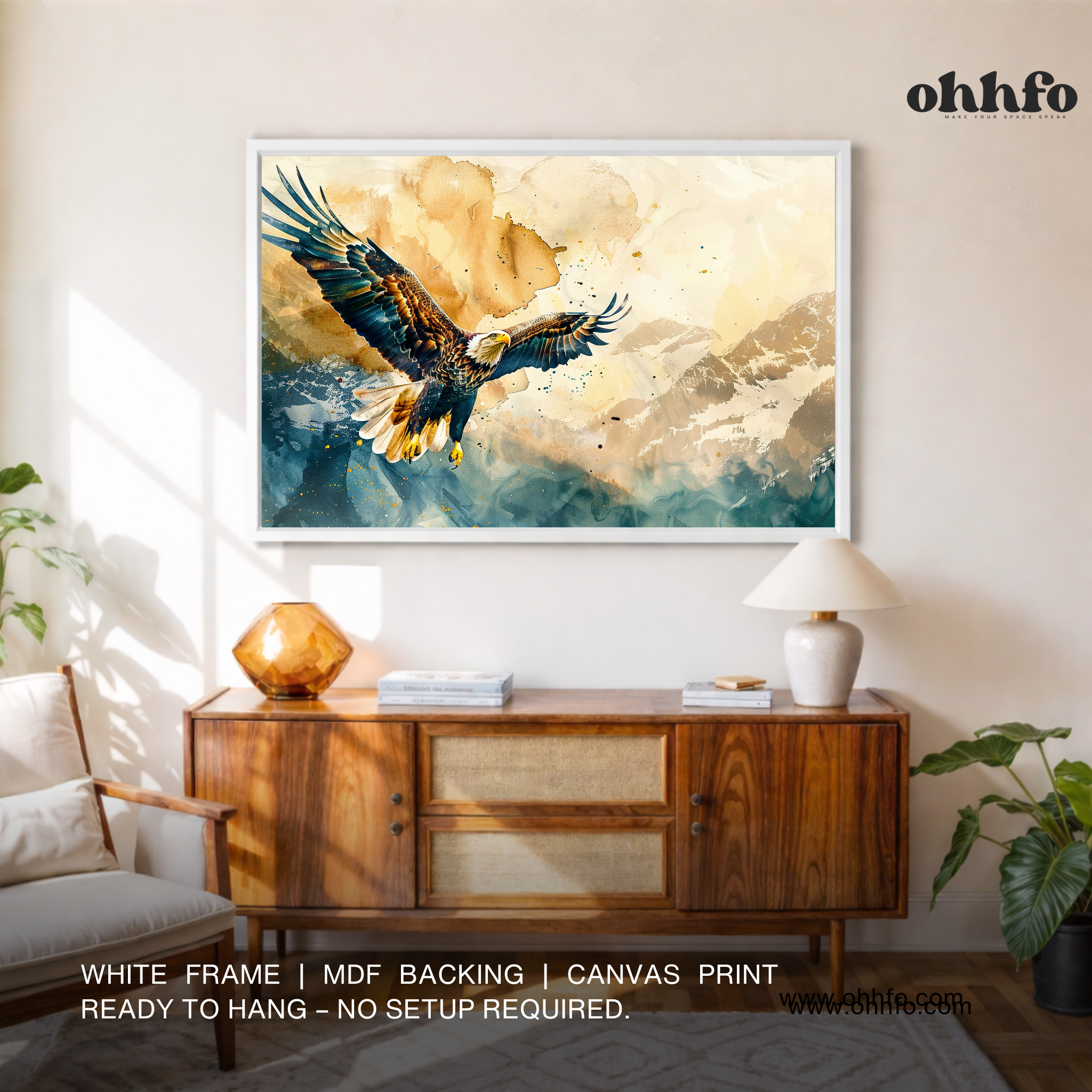 Flying Eagle Canvas Wall Art
