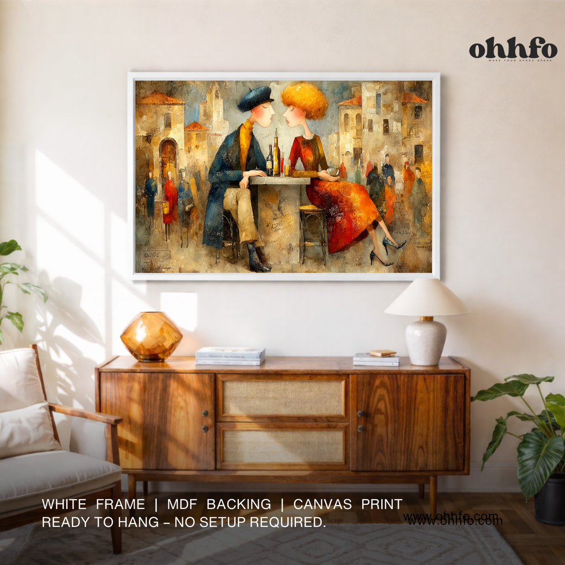 Cafe Romance Canvas Wall Art