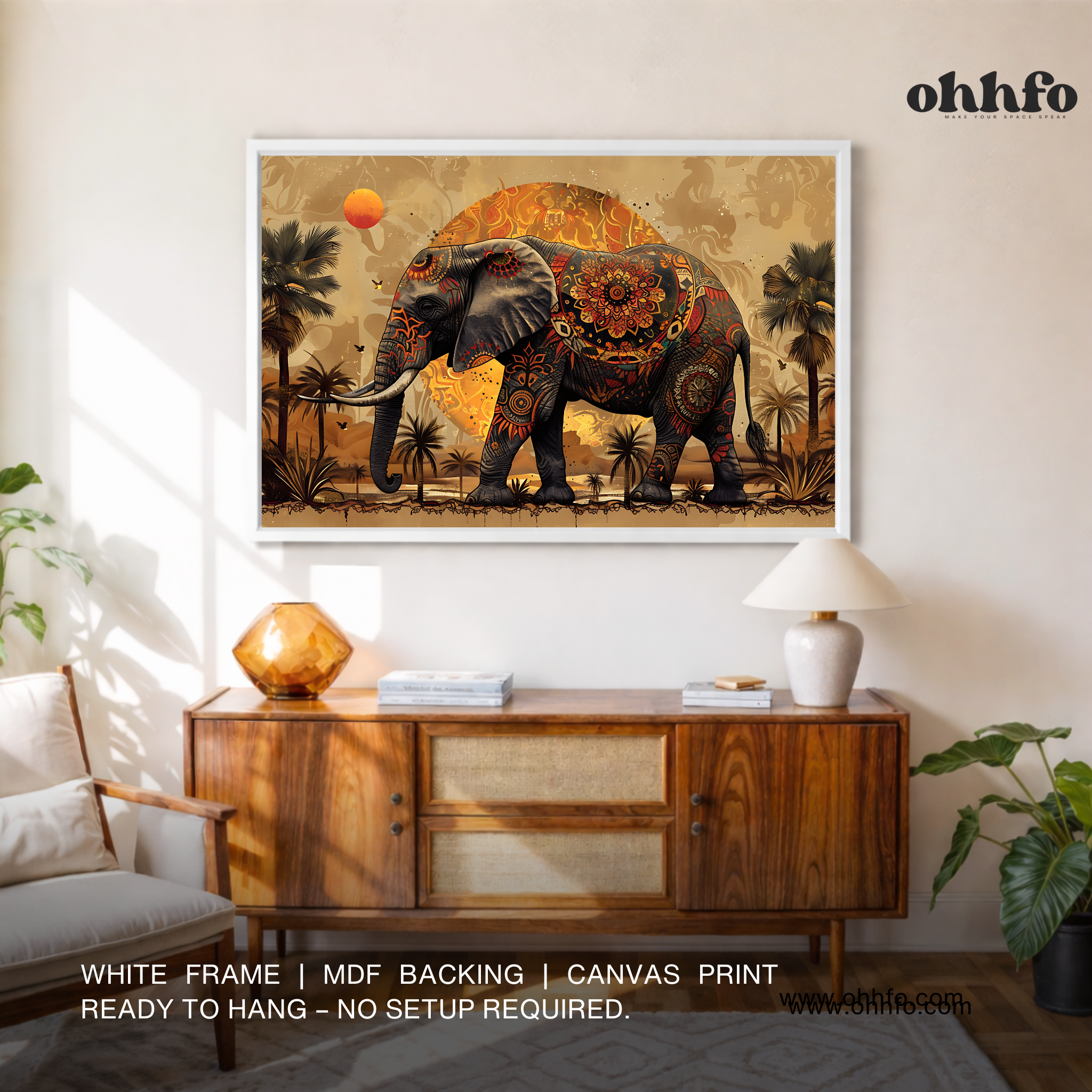 Majestic Mandala Elephant – Tribal Safari Wall Art