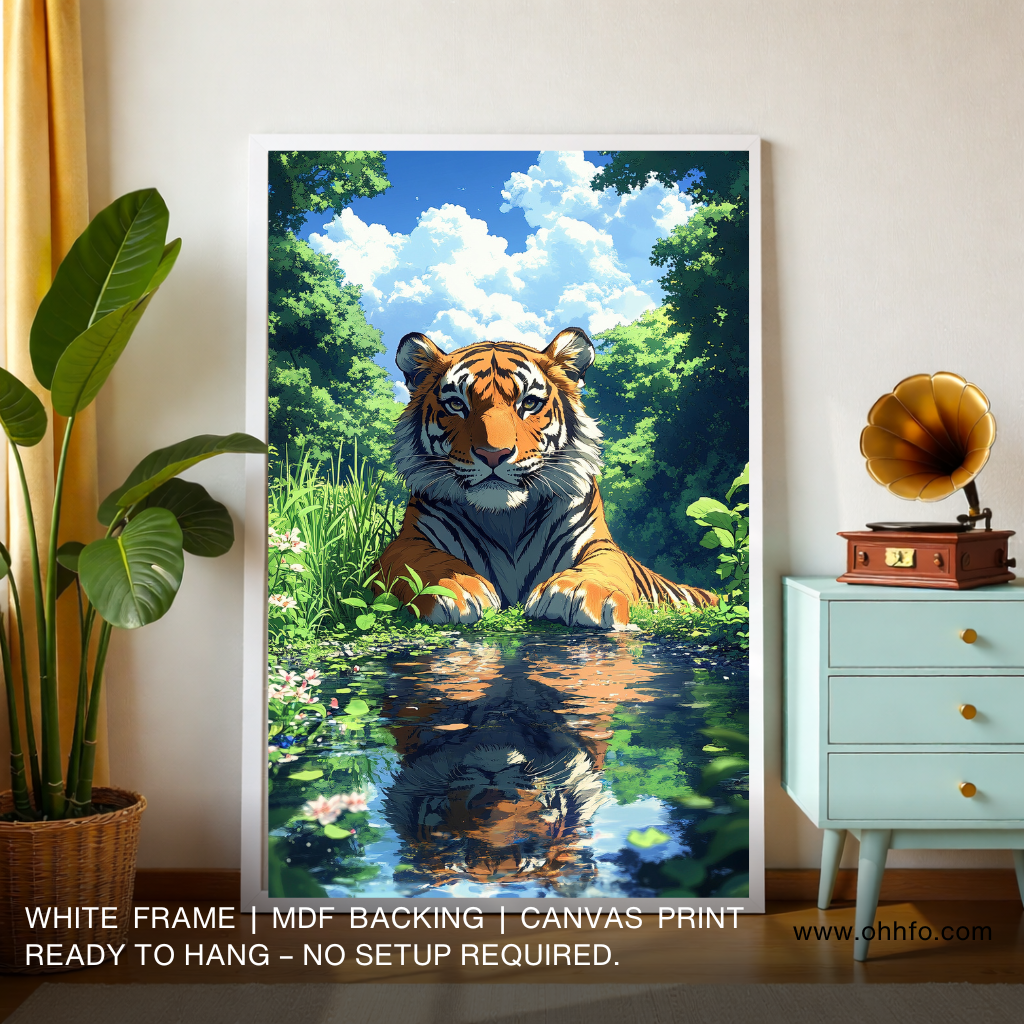 Tiger reflection canvas wall art
