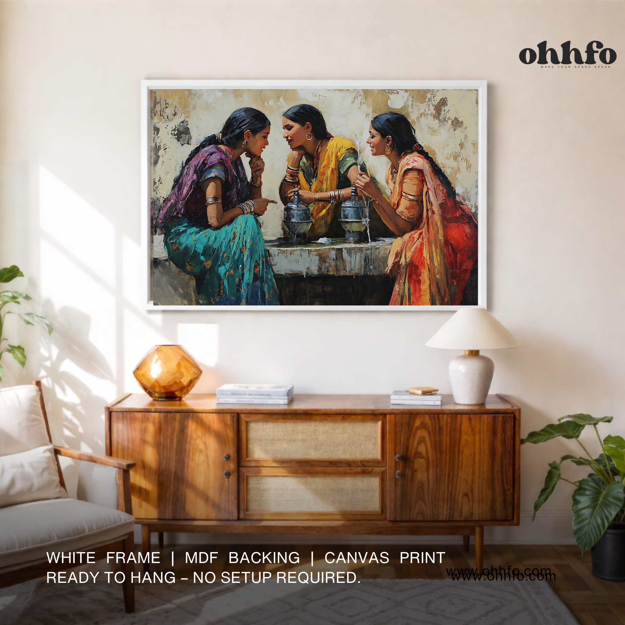 Village Gossip Canvas Wall Art
