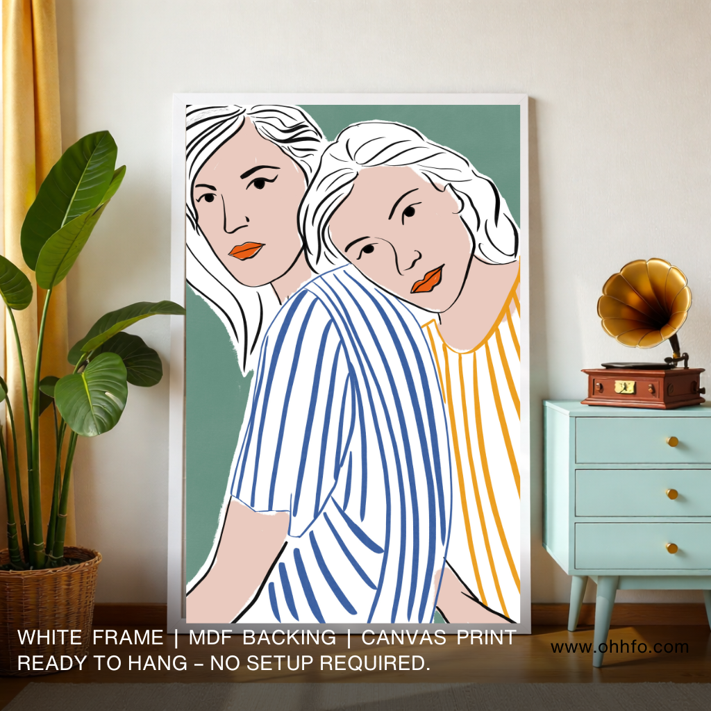 Modern Boho Women Illustration Wall Art Canvas