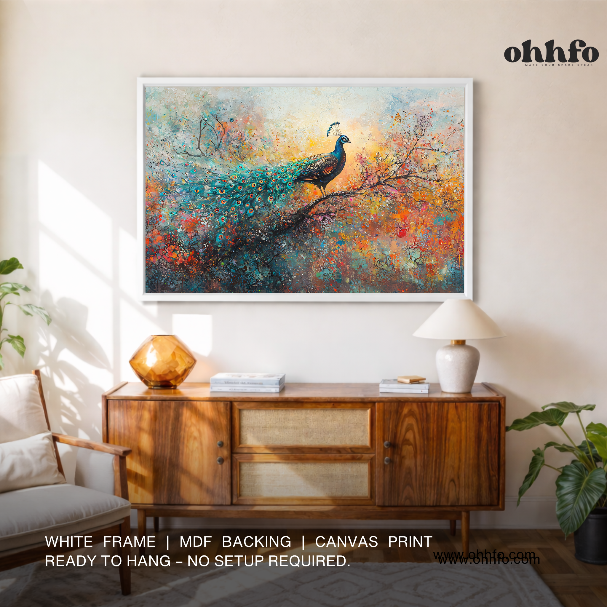 Majestic Peacock Canvas Wall Art
