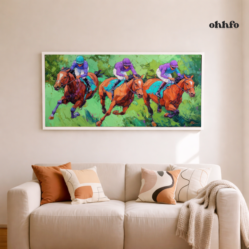 race of champions horse racing  canvas wall art