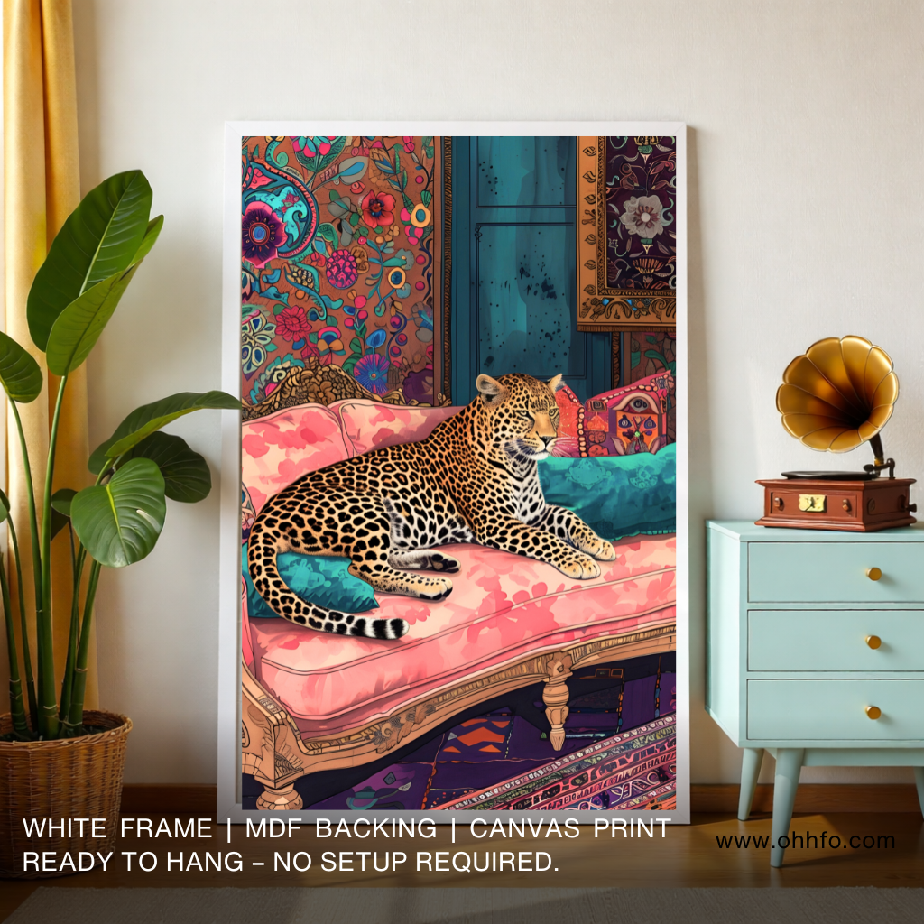 Royal Leopard Lounge – Luxury Wildlife Canvas Wall Art