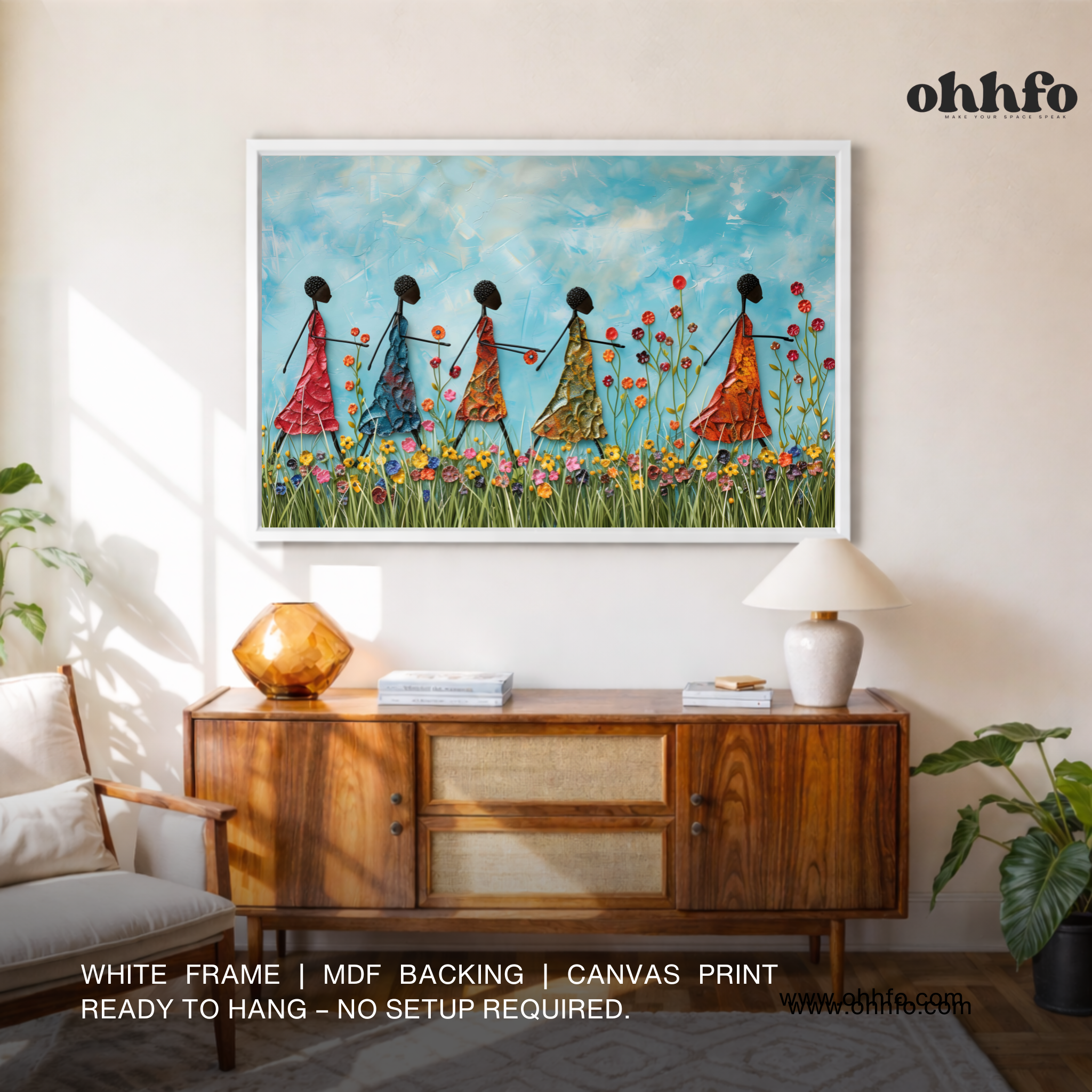 Sisters of Spring – Afro-Boho Floral Wall Art