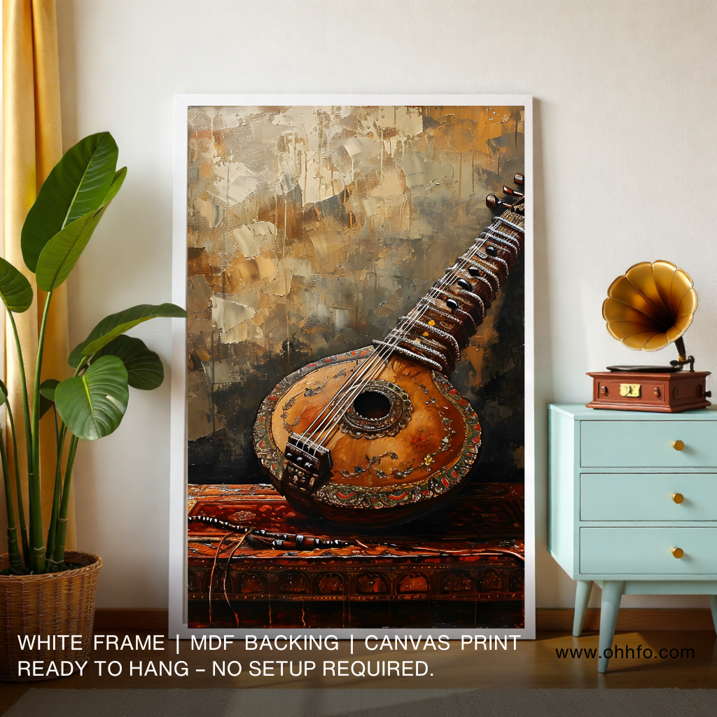 Tanpura Indian Musical Instrument – Canvas Print Wall Art