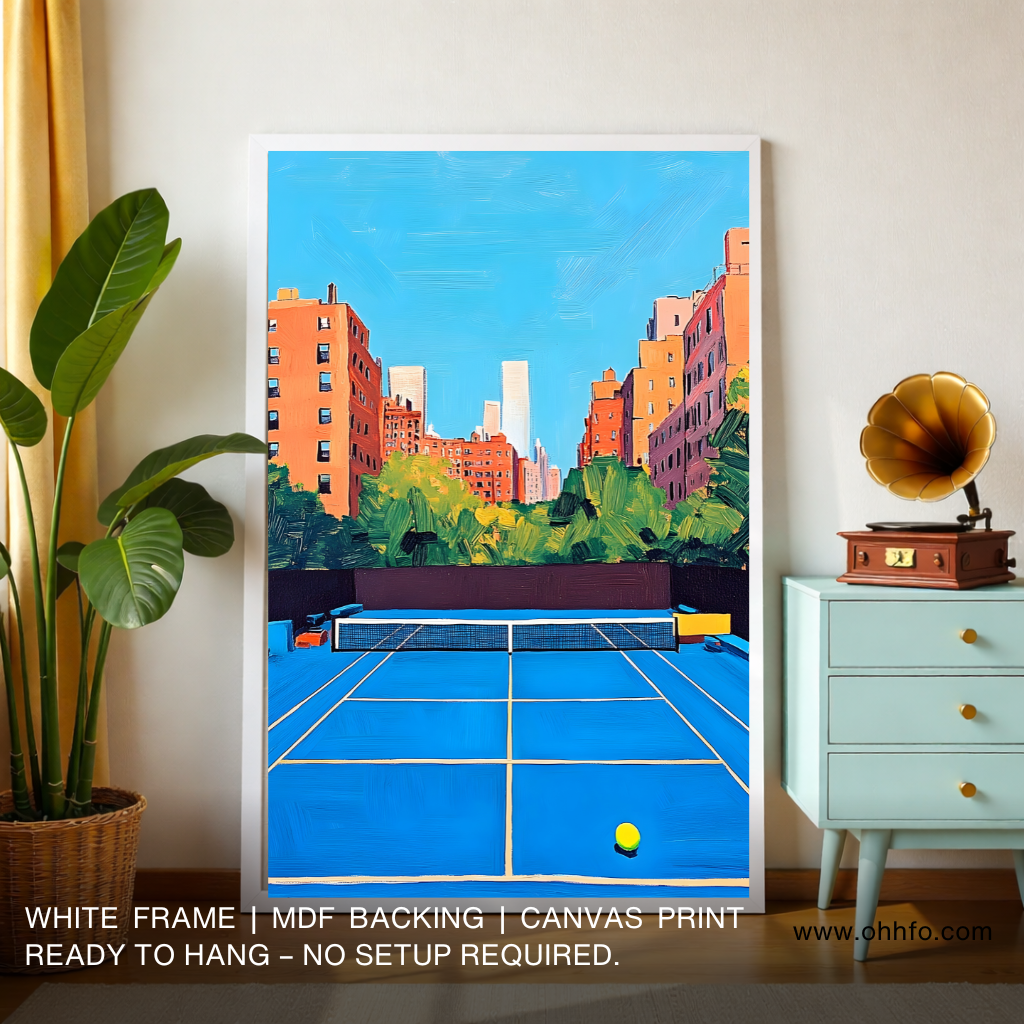 Urban Tennis Court Canvas Wall Art