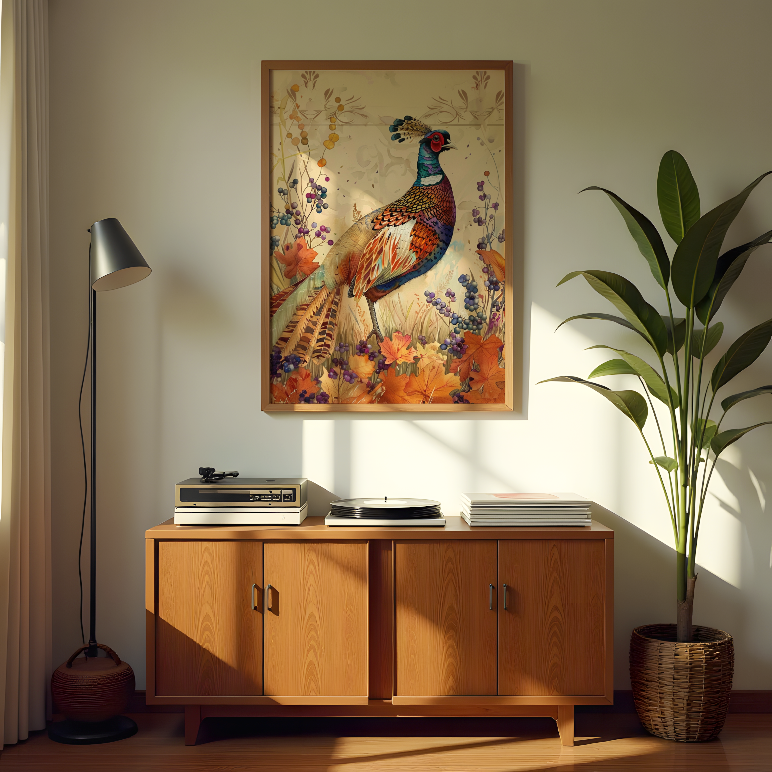 Wildlife bird artwork for living room décor