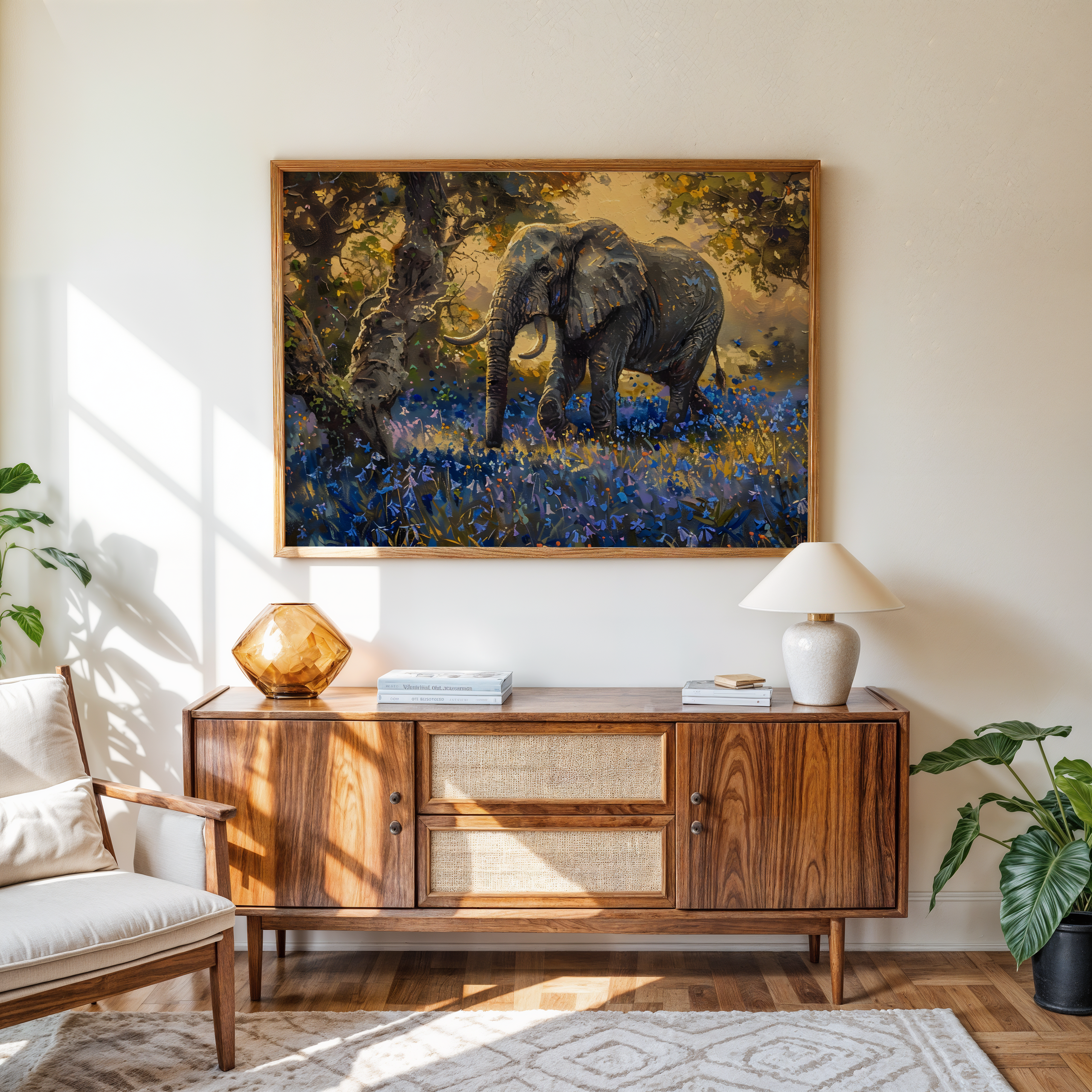 Nature-inspired elephant painting for elegant interiors